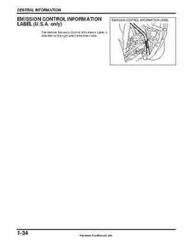 2000-2003 Honda TRX350 Rancher factory service manual, Page 36