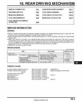 2000-2003 Honda TRX350 Rancher factory service manual, Page 267