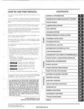 2001-2003 Honda TRX500FA Factory Service Manual, Page 3