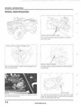 2001-2003 Honda TRX500FA Factory Service Manual, Page 6