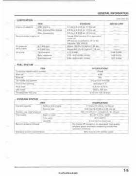 2001-2003 Honda TRX500FA Factory Service Manual, Page 9
