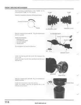 2001-2003 Honda TRX500FA Factory Service Manual, Page 278