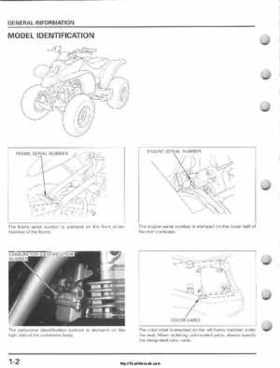 2001-2005 Honda TRX250EX Sportrax TRX250EX Factory Service Manual, Page 6