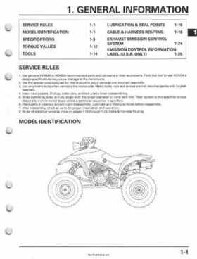 2001-2006 Honda TRX 300EX Sportrax 300EX Factory Service Manual, Page 5