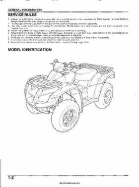 2003 Honda ATV TRX650FA Rincon Factory Service Manual, Page 6