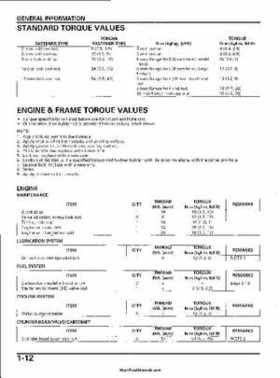 2003 Honda ATV TRX650FA Rincon Factory Service Manual, Page 16