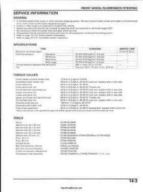 2003 Honda ATV TRX650FA Rincon Factory Service Manual, Page 264