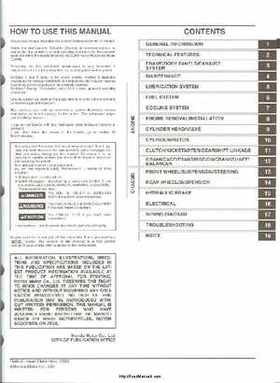 2004-2005 Honda TRX450R Factory Sevice Manual, Page 2
