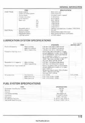 2004-2005 Honda TRX450R Factory Sevice Manual, Page 8