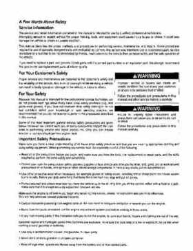 2004-2009 Honda TRX450R/TRX450ER Service Manual, Page 2