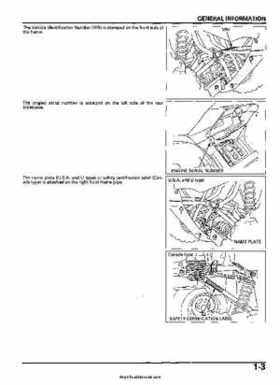 2005-2006 Honda ATV TRX500FE/FM/TM FourTrax Foreman Factory Service Manual, Page 7