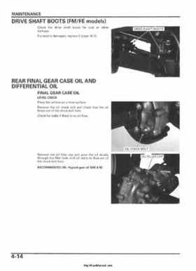 2005-2006 Honda ATV TRX500FE/FM/TM FourTrax Foreman Factory Service Manual, Page 74