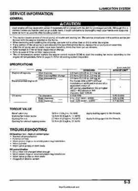 2005-2006 Honda ATV TRX500FE/FM/TM FourTrax Foreman Factory Service Manual, Page 85