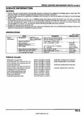 2005-2006 Honda ATV TRX500FE/FM/TM FourTrax Foreman Factory Service Manual, Page 296