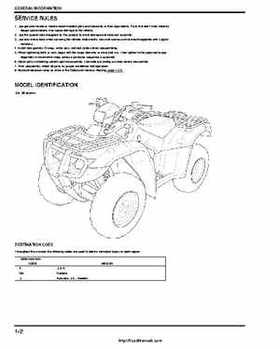 2005-2008 Honda ATV TRX500FA/FGA Fourtrax, Rubicon Factory Service Manual, Page 8