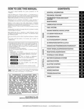 2005-2009 Honda TRX400EX/TRX400X Service Manual, Page 3