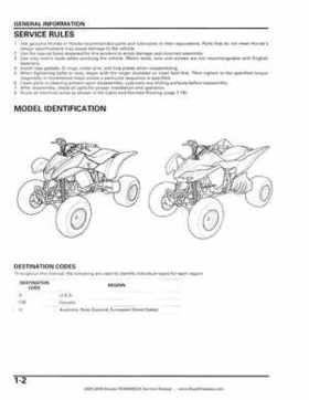 2005-2009 Honda TRX400EX/TRX400X Service Manual, Page 6