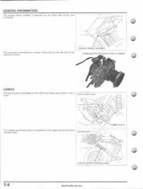 2005-2011 Honda FourTrax Foreman TRX500 FE/FPE/FM/FPM/TM Service Manual, Page 8