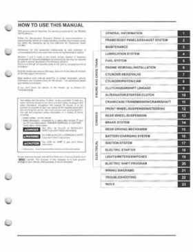 2005-2011 Honda Recon TRX250TE/TM service manual, Page 2