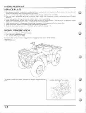 2005-2011 Honda Recon TRX250TE/TM service manual, Page 5