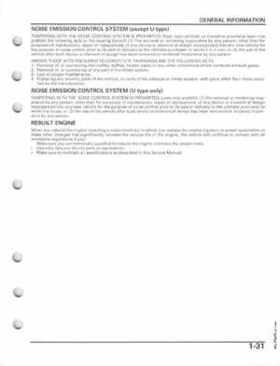 2005-2011 Honda Recon TRX250TE/TM service manual, Page 34