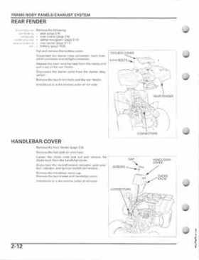 2005-2011 Honda Recon TRX250TE/TM service manual, Page 47