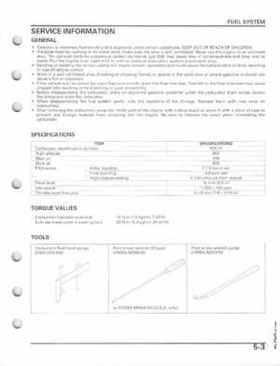 2005-2011 Honda Recon TRX250TE/TM service manual, Page 87