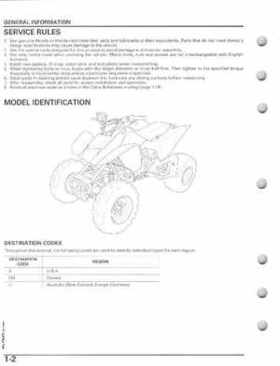 2006-2009 Honda TRX250EX/TRX250X Service Manual, Page 6