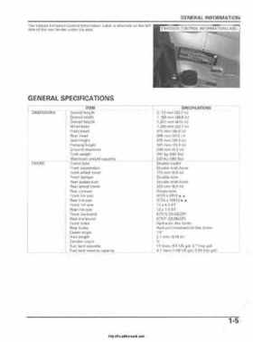 2006-2009 Honda TRX680 (TRX 680 FA-FGA) Factory Service Manual, Page 9