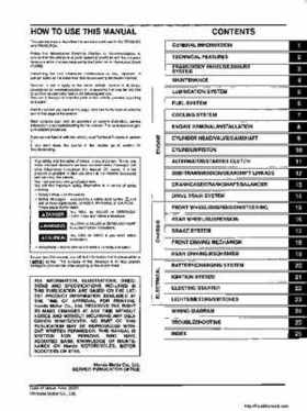 2006 Honda TRX680 Rincon Factory Service Manual, Page 3