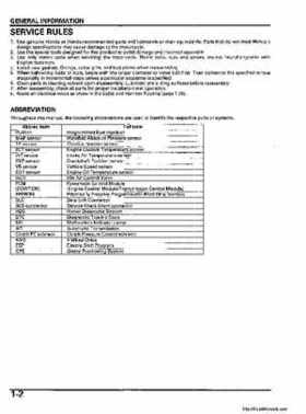 2006 Honda TRX680 Rincon Factory Service Manual, Page 6