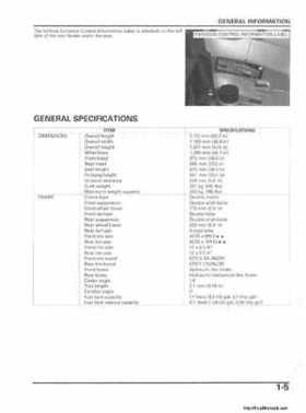 2006 Honda TRX680 Rincon Factory Service Manual, Page 9
