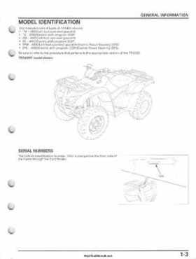 2007-2010 Honda FourTrax Rancher 420 TRX420 TRX Service Manual, Page 7
