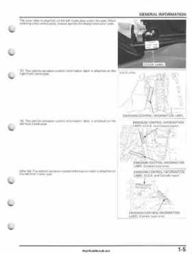 2007-2010 Honda FourTrax Rancher 420 TRX420 TRX Service Manual, Page 9