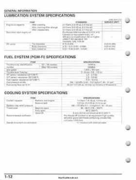 2007-2010 Honda FourTrax Rancher 420 TRX420 TRX Service Manual, Page 16