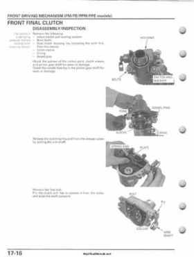 2007-2010 Honda FourTrax Rancher 420 TRX420 TRX Service Manual, Page 408