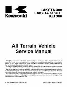 1995-2004 Kawasaki Lakota 300, Lakota Sport, KEF300 Service Manual, Page 3