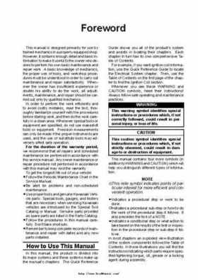 2003 Kawasaki KLF250 Service Manual., Page 7