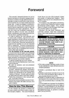 2004 Kawasaki KVF750 4x4, Service Manual., Page 7