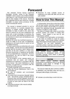 2007-2009 Kawasaki KFX50 service manual, Page 3