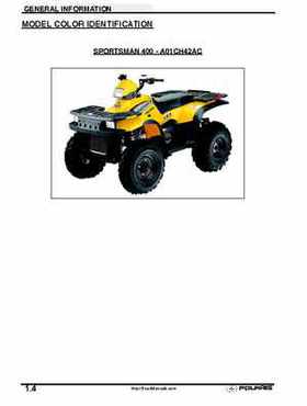 2001 Polaris Sportsman 400-500 DUSE and H.O. Service Manual, Page 6