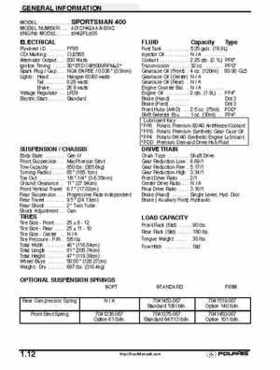 2001 Polaris Sportsman 400-500 DUSE and H.O. Service Manual, Page 14