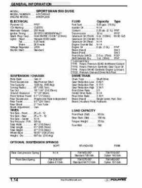 2001 Polaris Sportsman 400-500 DUSE and H.O. Service Manual, Page 16