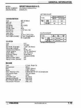 2001 Polaris Sportsman 400-500 DUSE and H.O. Service Manual, Page 17