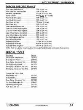 2001 Polaris Sportsman 400-500 DUSE and H.O. Service Manual, Page 172