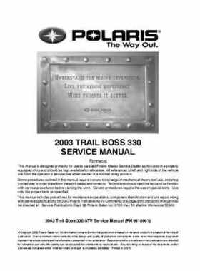 2003 Polaris ATV Trail Boss 330 Factory Service Manual, Page 2