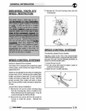 2003 Polaris Scrambler 50-90 Sportsman 90 Predator 90 Service Manual, Page 15