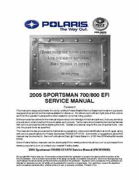 2005 Polaris Sportsman 700/800 EFI Service Manual, Page 2