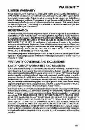 2006 Polaris ATV Trail Blazer Owners Manual, Page 114