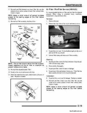 2008 Polaris ATV Sportsman 300 400 H.O. Service Manual, Page 23